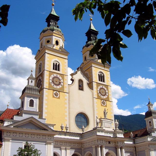 Brixen Cathedral Cloister Bishop Residence South Tyrol Church Towers Clock Architecture