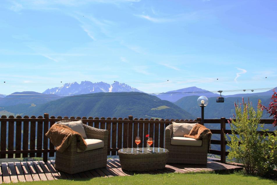 Unterkunft Oberbozen mit Ausblick auf die Berge und Aperitivo